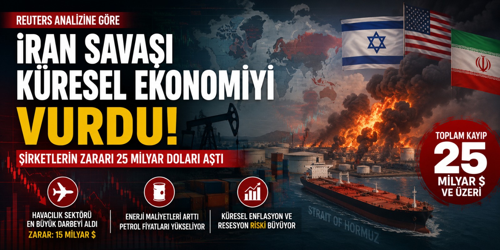 İran Savaşı Küresel Ekonomiyi Vurdu: Şirketlerin Zararı 25 Milyar Doları Aştı