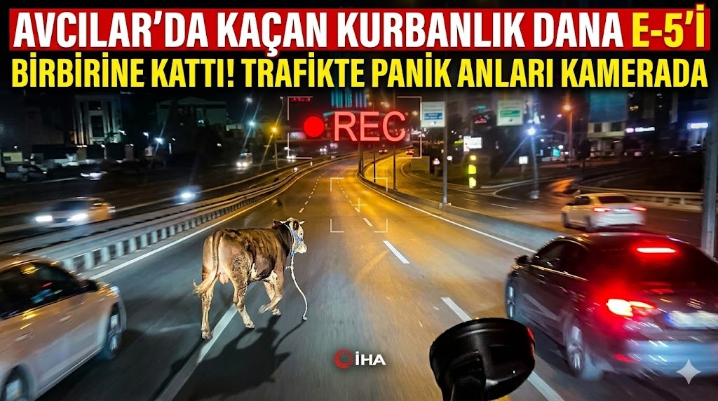 Avcılar’da Kaçan Kurbanlık Dana E-5’i Birbirine Kattı! Trafikte Panik Anları Kamerada