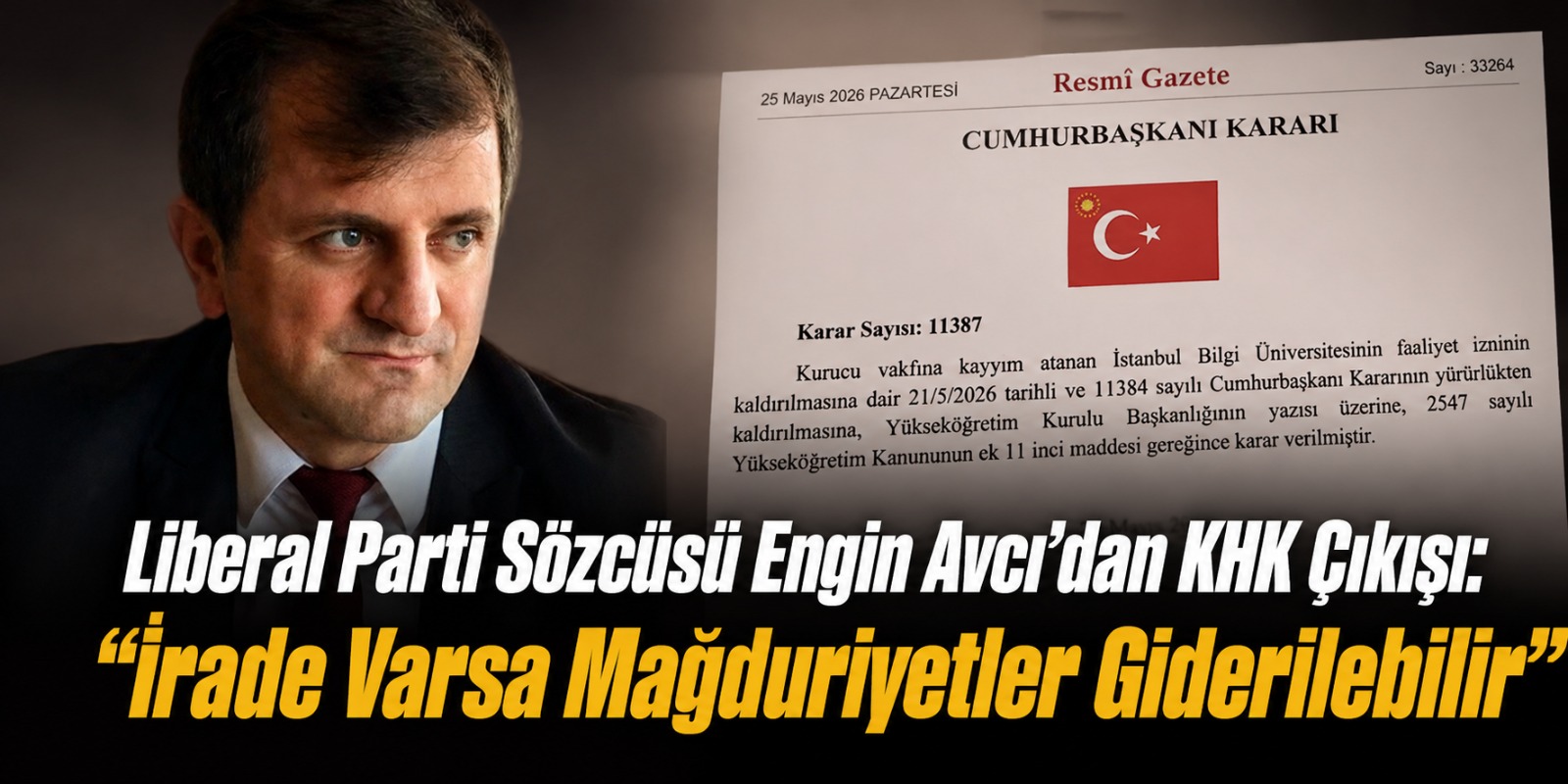 Liberal Parti Sözcüsü Engin Avcı’dan KHK Çıkışı: “İrade Varsa Mağduriyetler Giderilebilir”