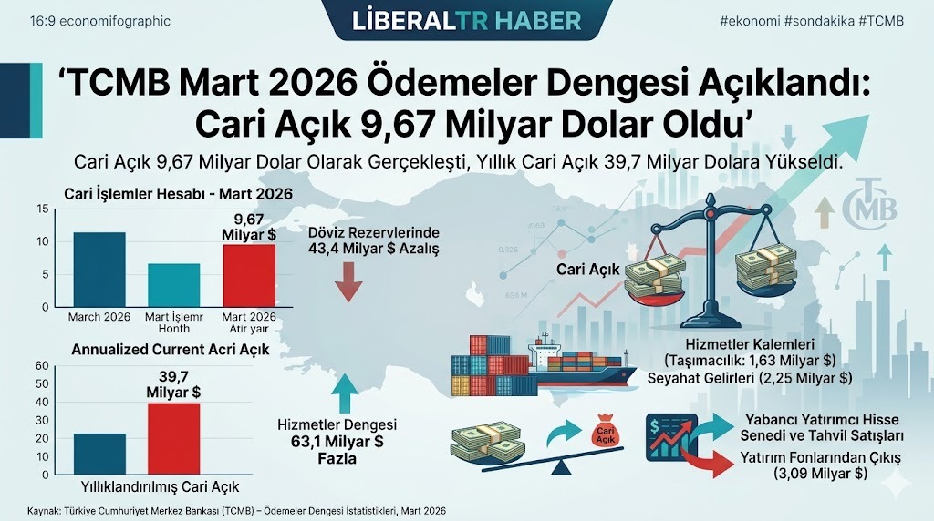TCMB Mart 2026 Ödemeler Dengesi Açıklandı: Cari Açık 9,67 Milyar Dolar Oldu