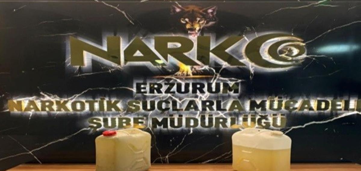 Erzurum’da Dev Uyuşturucu Operasyonu: 27 Kilo 850 Gram Likit Metamfetamin Ele Geçirildi