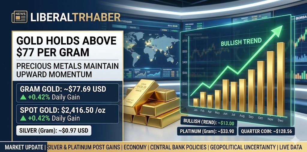 Gold Holds Above $77 Per Gram as Precious Metals Maintain Upward Momentum