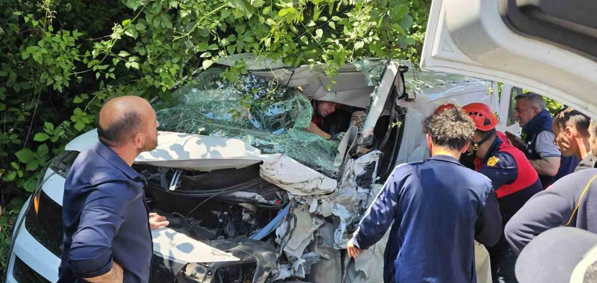 Ordu’da Çöp Kamyonu ile Ticari Araç Kafa Kafaya Çarpıştı: 1 Yaralı