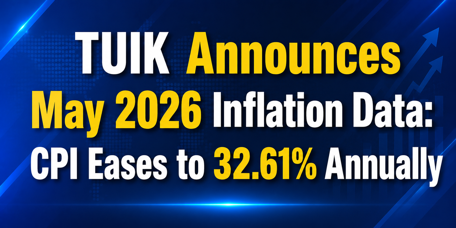 Turkish Statistical Institute (TÜİK) announced the May 2026 inflation data: The consumer price index (CPI) increased by 32.61 percent annually and 1.71 percent monthly.