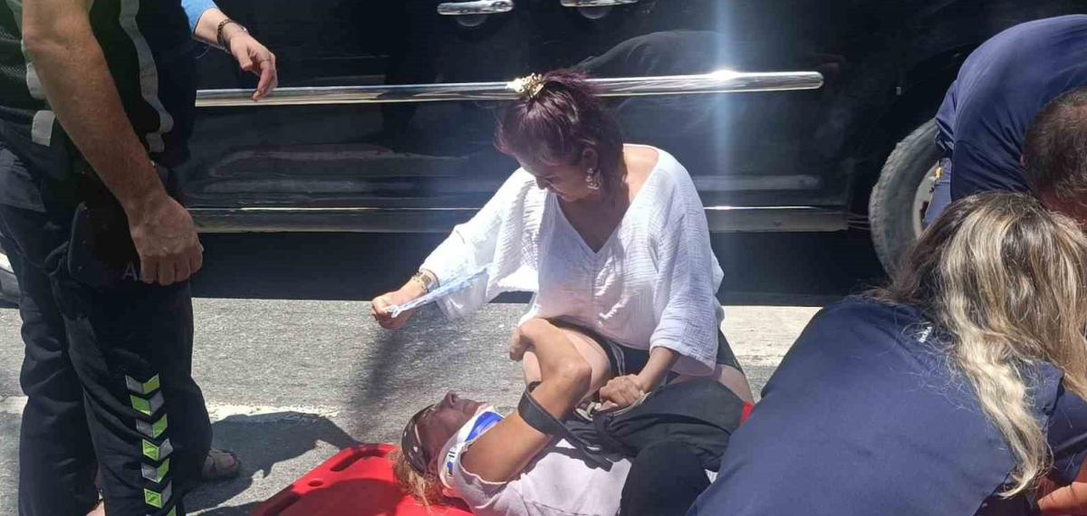 Yaya Geçidinde Motosikletin Çarptığı Alman Kadın Turist Yaralandı