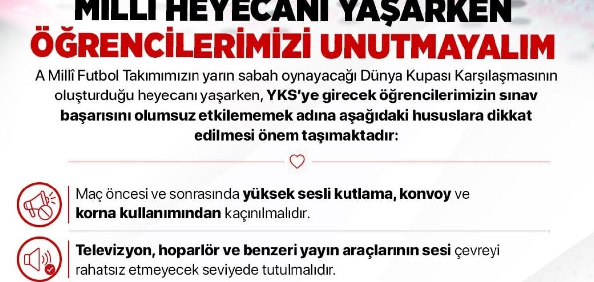 YKS Girişiminde Sivil ve Saha Desteği: Milli Takım İzleme ile Sınav Dikkat ve Huzuru Dengesi