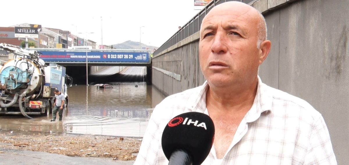 Ankara’da alt geçidi su bastı, araçta mahsur kalan sürücü belediyeye tepki gösterdi