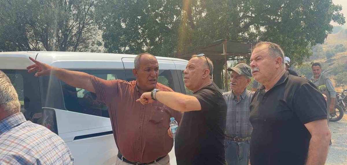 Aydın Bozdoğan’da ziraat arazisinde çıkan yangına havadan ve karadan müdahale sürüyor