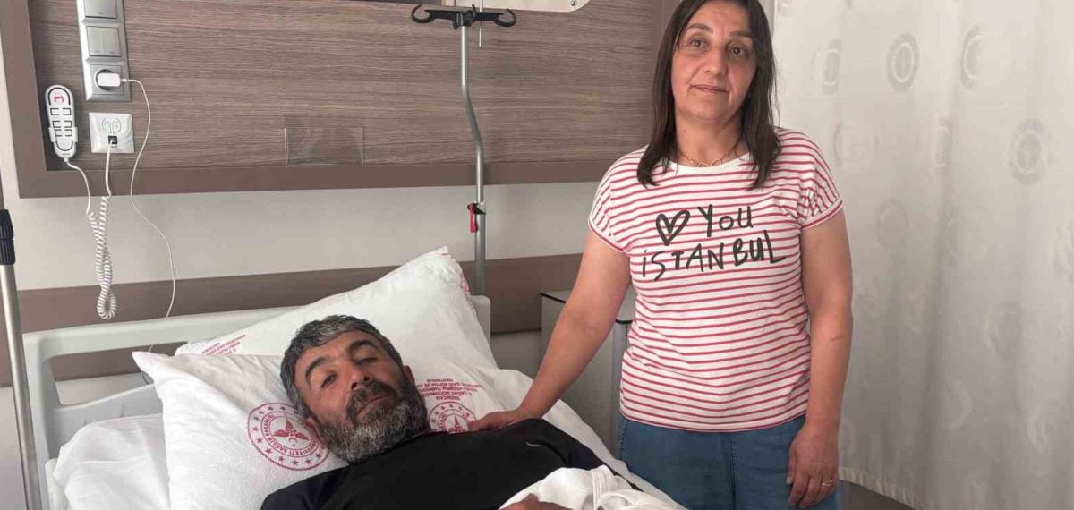 Ayı saldırısına uğrayan çiftçi elindeki kürekle kurtuldu, elinde ağır yaralar oluştu