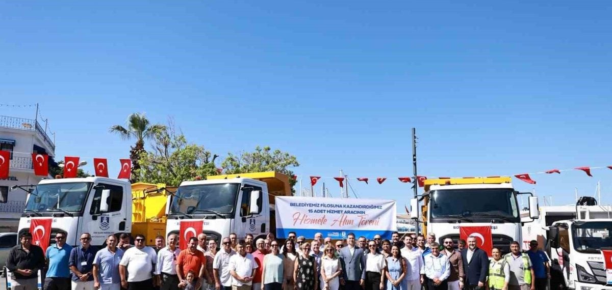 Bodrum Belediyesi 15 yeni aracı teslim aldı, filoya 48 araç ulaştı