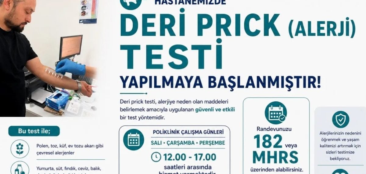 Boyabat 75. Yıl Devlet Hastanesi’nde deri prick (alerji) testi hizmete girdi
