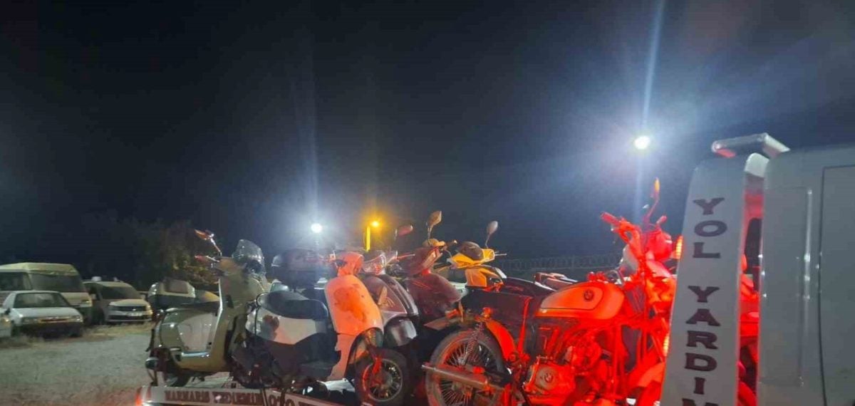 Datça’da plakasız motosiklet denetiminde 19 araç trafikten men edildi