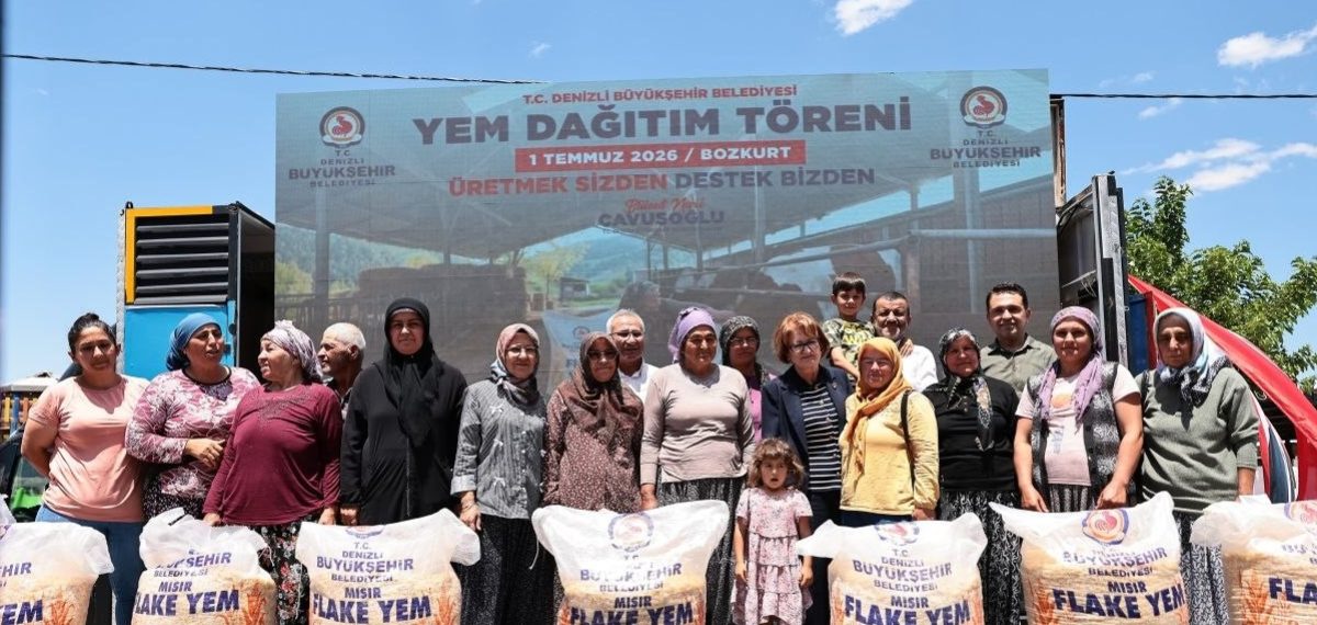 Denizli Büyükşehir’den 19 ilçede 6 bin 282 üreticiye 32 bin 752 çuval yem desteği