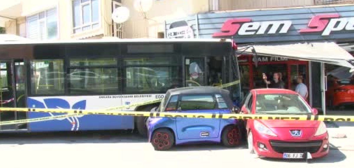 EGO otobüsü Mamak’ta iş yerine girerek 7 kişinin yaralanmasına yol açtı