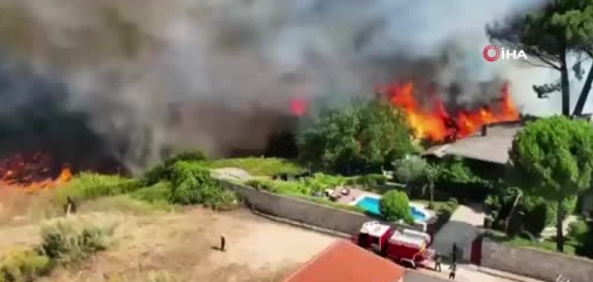 Madrid yakınlarındaki orman yangınları birleşip binlerce kişiyi tahliye ettirdi