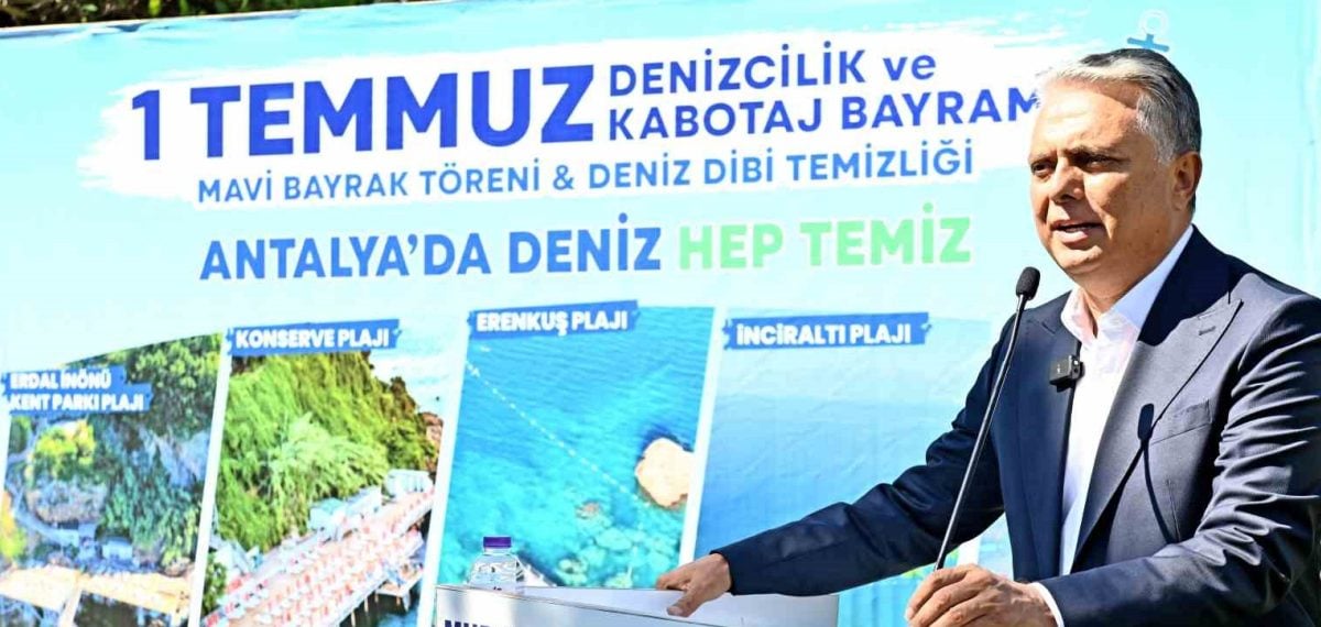 Muratpaşa’nın beş falez plajına Mavi Bayrak verildi, Uysal Kabotaj Bayramı’nı kutladı