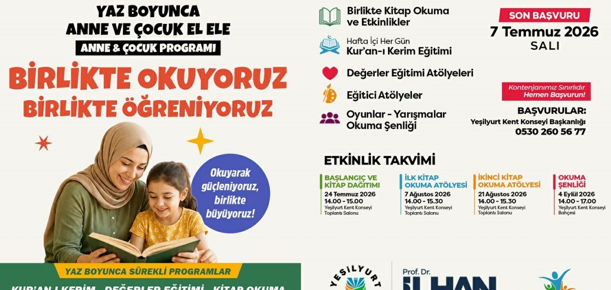Yeşilyurt Kent Konseyi’nin Anne & Çocuk Programı 24 Temmuz’da başlıyor