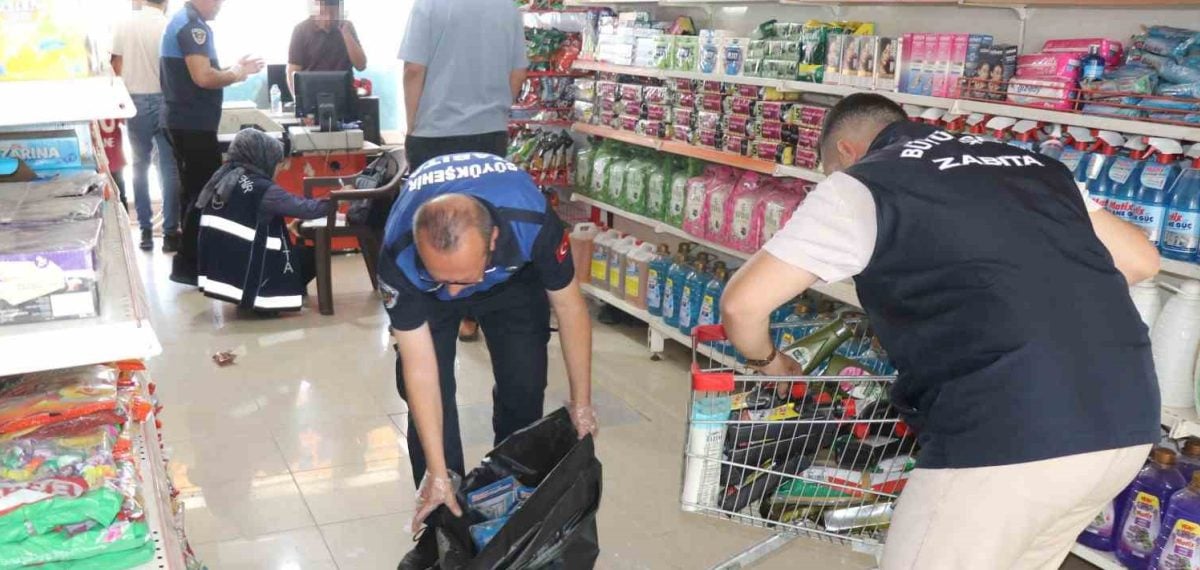 Zabıta marketlerde raf etiketiyle oynanmış, yıllık son kullanma tarihli ürünlere el konuldu