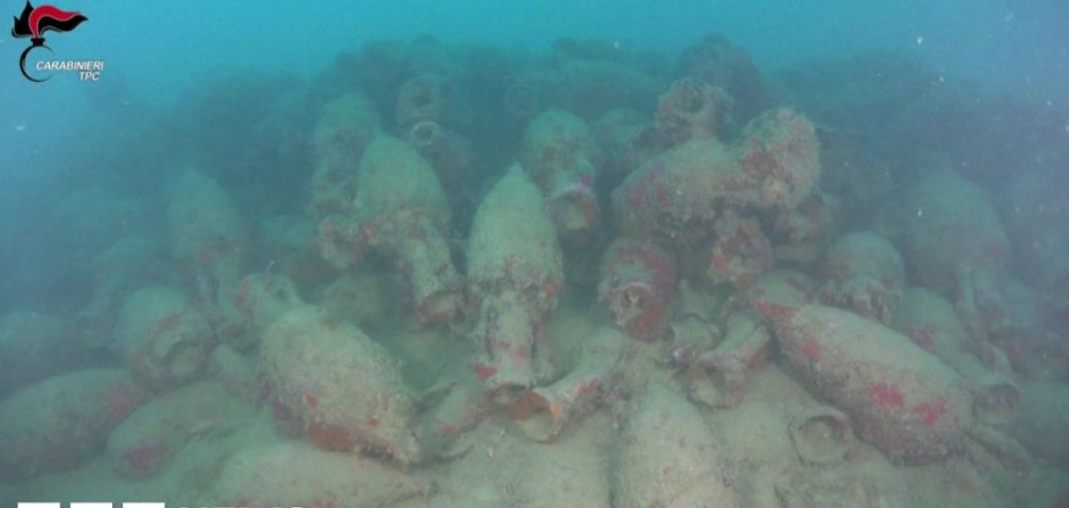 Ancient Roman shipwreck with hundreds of amphorae found off Sicily coast