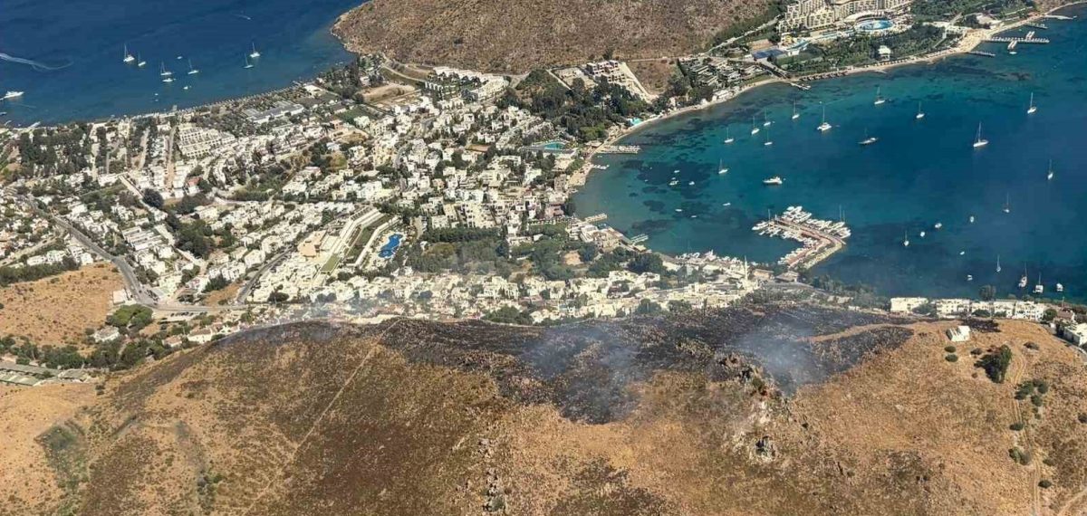 Bodrum Akyarlar’daki orman yangını havadan ve karadan müdahaleyle kontrol altına alındı