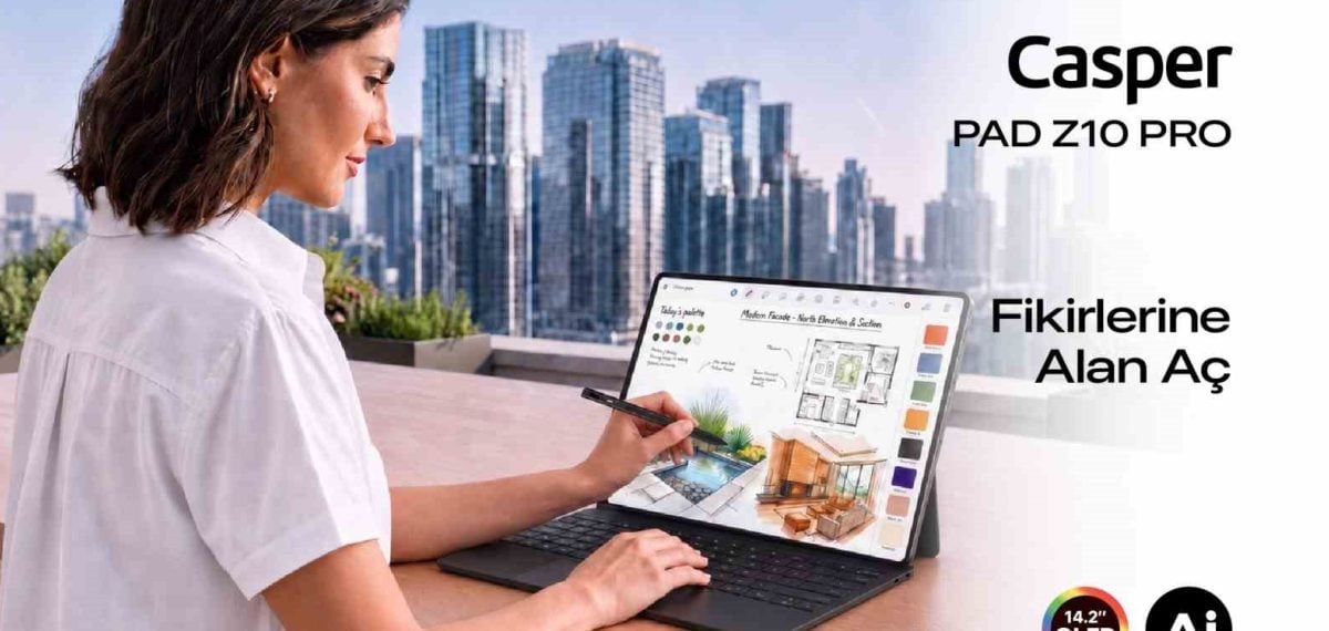 Casper PAD Z10 Pro: 14.2″ OLED ekran ve Magic Keyboard ile profesyonel üretkenlik
