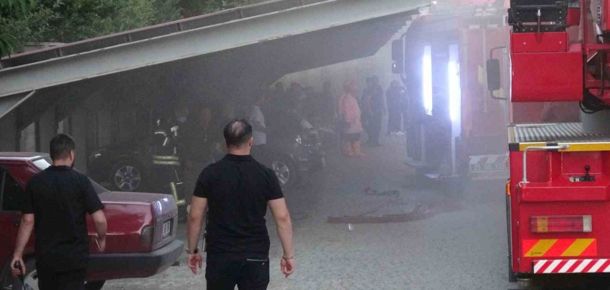 Erzurum Adliye arşiv katında yangın çıktı, 2 kişi dumandan etkilendi