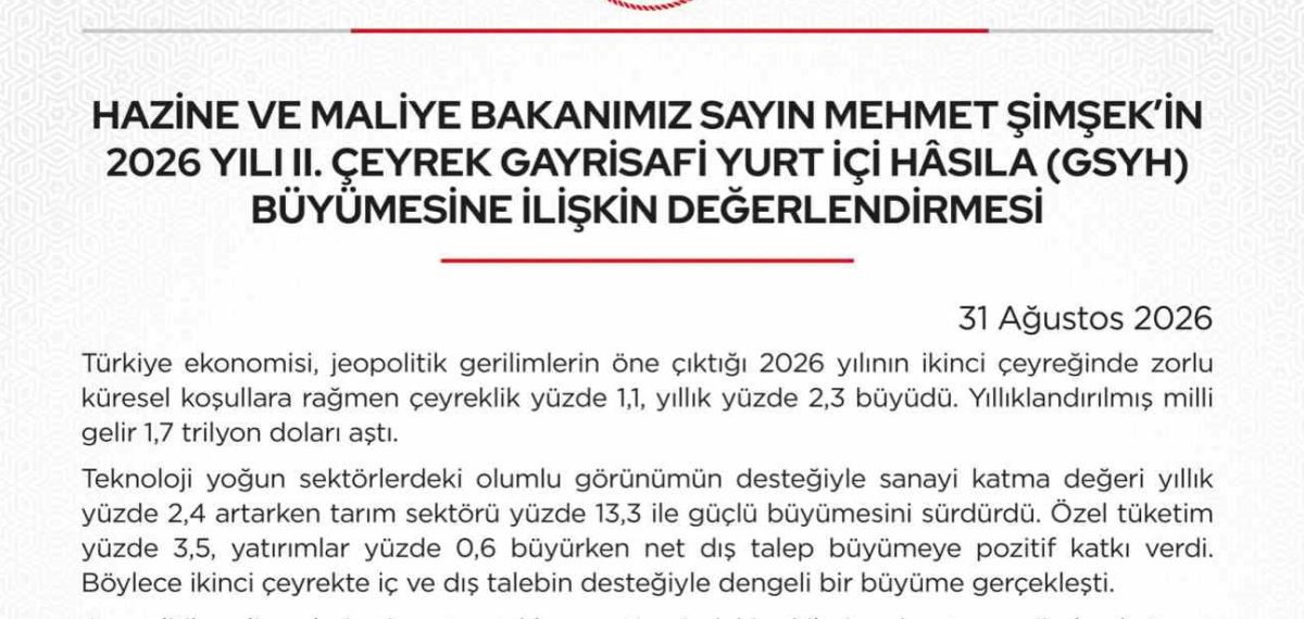 GSYH verileri açıklandı: Cari açık ve borç göstergeleri sürdürülebilir seviyede kaldı