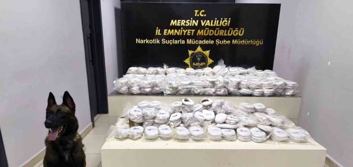 Mersin’de binlerce liralık kokain ve 122 kilo takoz esrar ele geçirildi