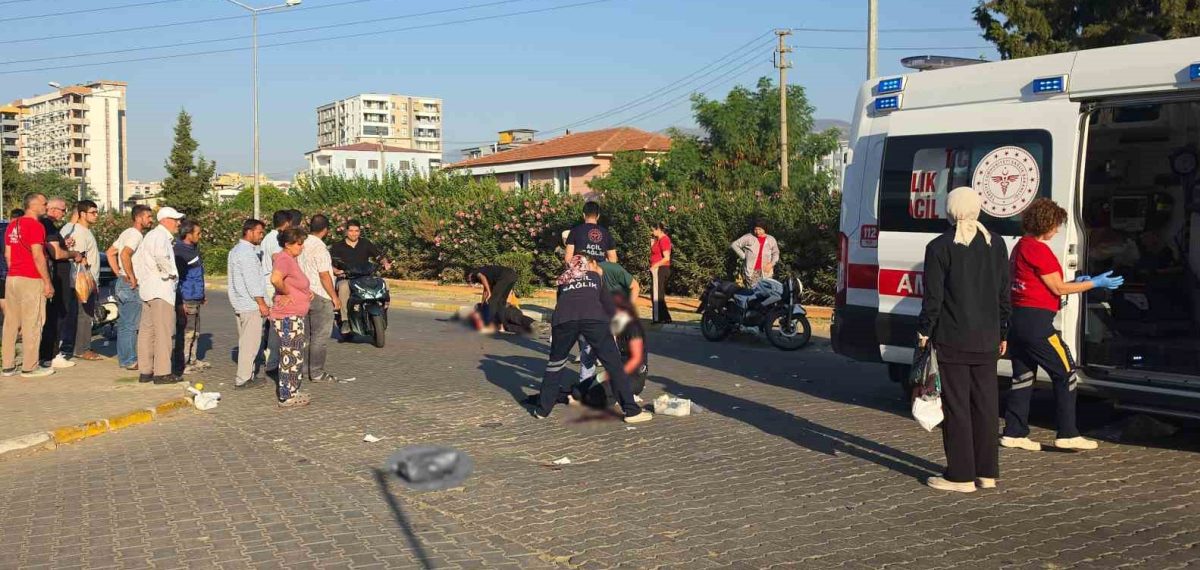 Nazilli’de iki motosiklet çarpıştı, iki sürücü ağır yaralandı