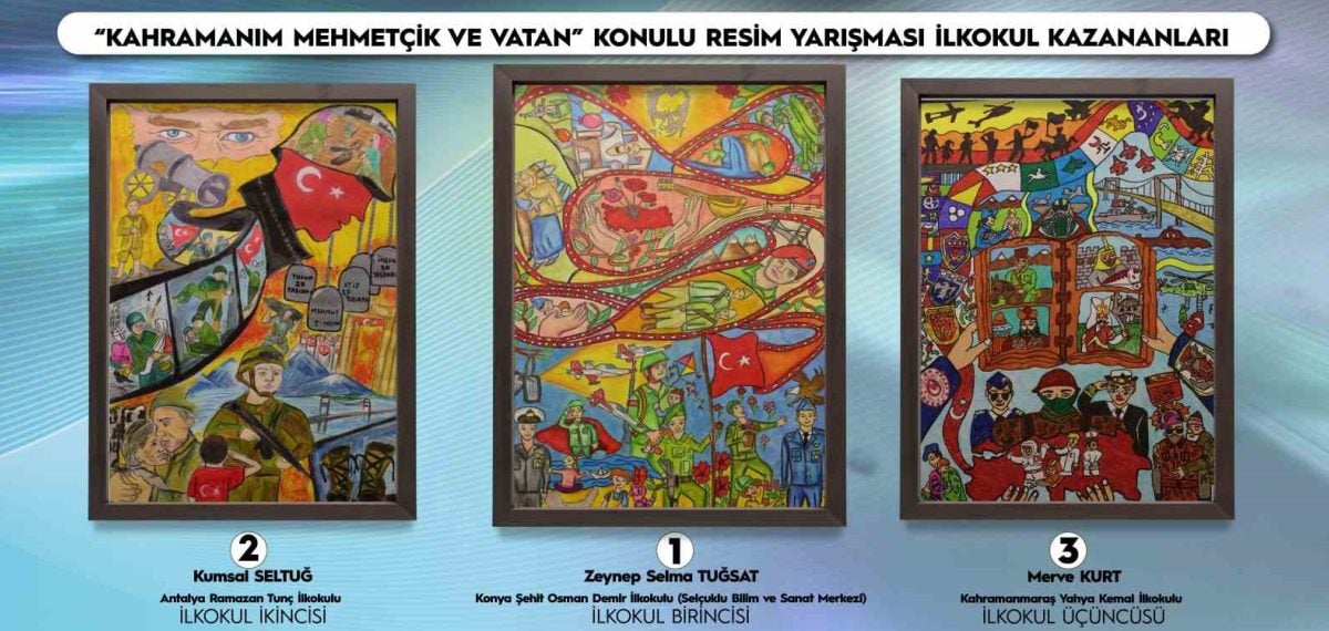 Öğrencilerin ‘Kahramanım Mehmetçik’ resim yarışmasında halk oylaması sonuçlandı
