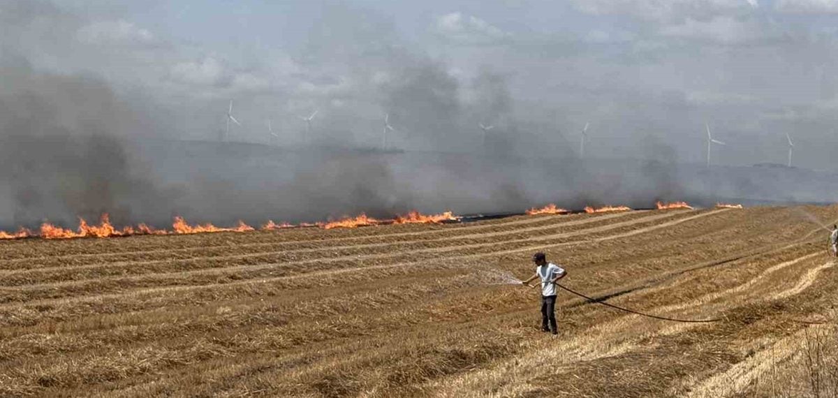 Silivri’de anız yangını kontrol altına alındı, soğutma çalışmaları sürüyor