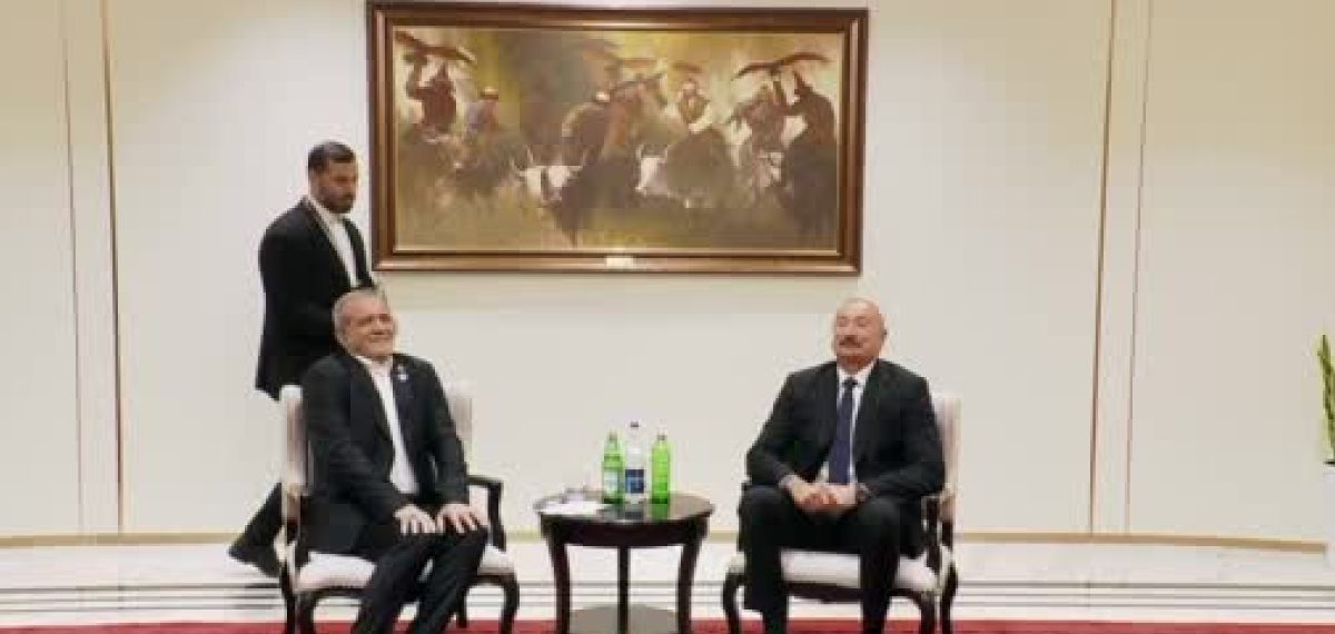 Aliyev ile Pezeşkiyan arasında maden suyu sohbeti diplomatları güldürdü