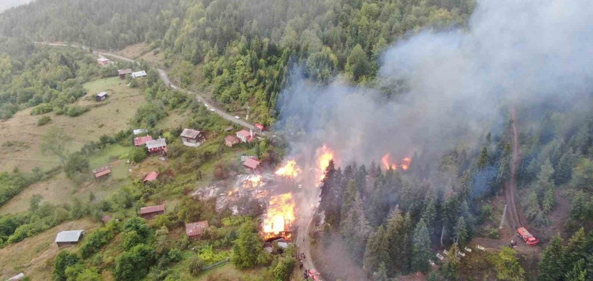İnebolu Deresökü’de rüzgârla yayılan yangında 9 ev küle döndü