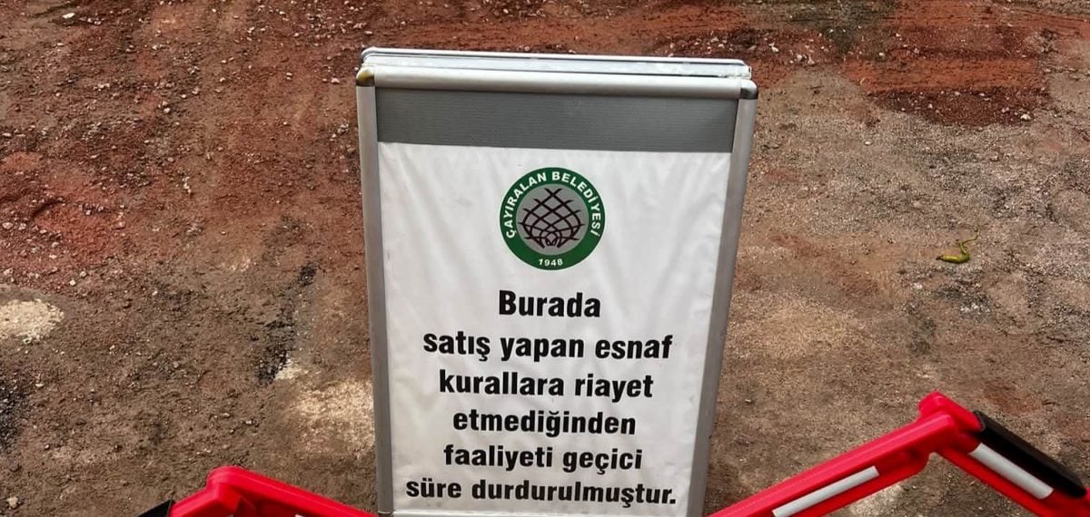 Pazar yerinde tuvalet ihtiyacını kamyonunda gideren esnafa bir ay satış yasağı