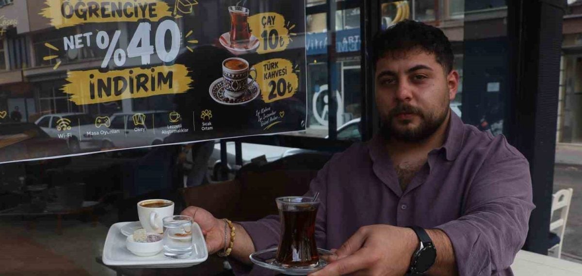 Sivas’taki kafe öğrenciler için çayı 10, Türk kahvesini 20 TL’den sundu