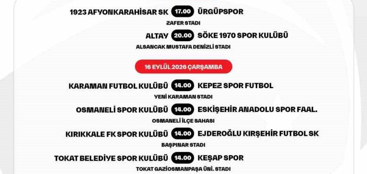Ziraat Türkiye Kupası 1. tur maçları 15-17 Eylül tarihlerinde oynanacak