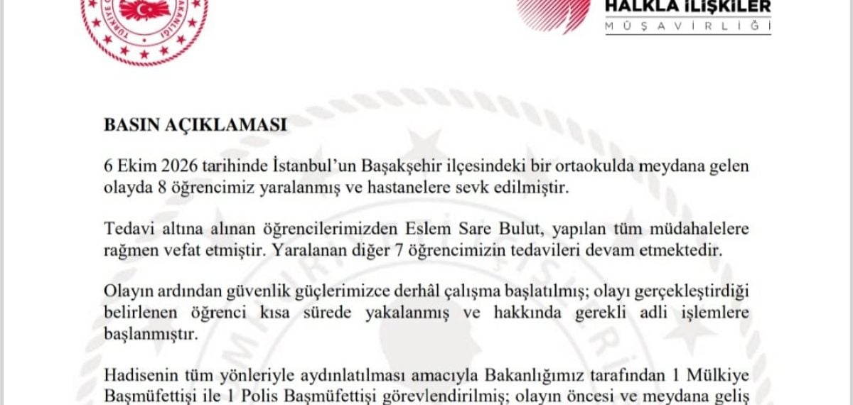 Başakşehir’de okulda meydana gelen olayda 1 öğrenci hayatını kaybetti