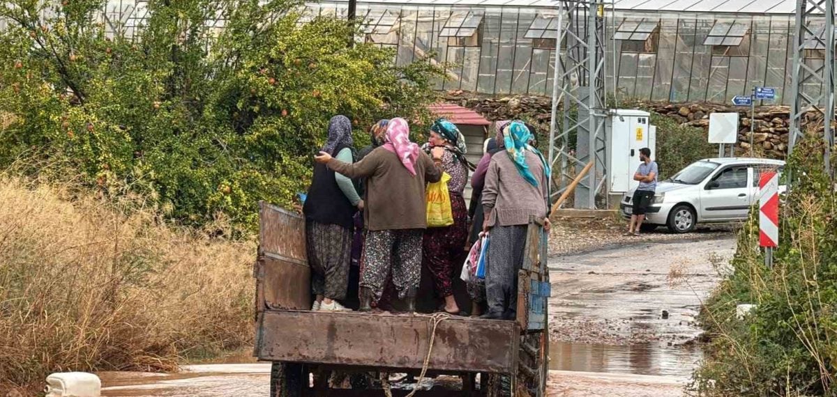 Bozyazı’da sağanak yağış seralara ve iş yerlerine zarar verdi