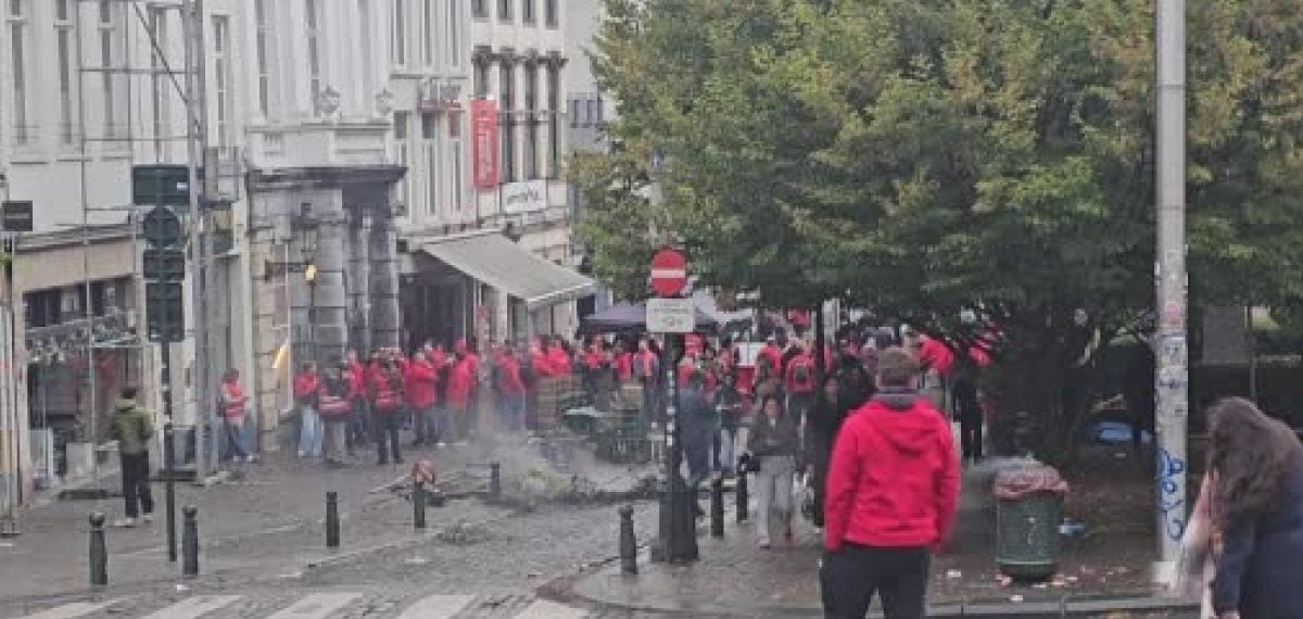 Brüksel’de sendika çağrılı protestoda 110 gözaltı ve geniş çaplı hasar