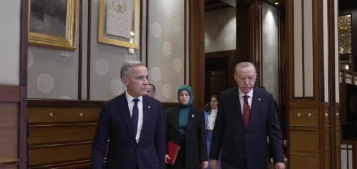 Erdoğan Cumhurbaşkanlığı Külliyesi’nde Mark Carney’i resmî törenle karşıladı