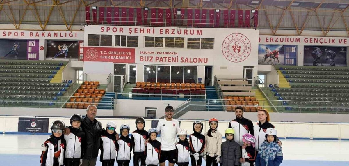 Furkan Akar minik patencilerle buluştu ve short track sevgisini yaydı