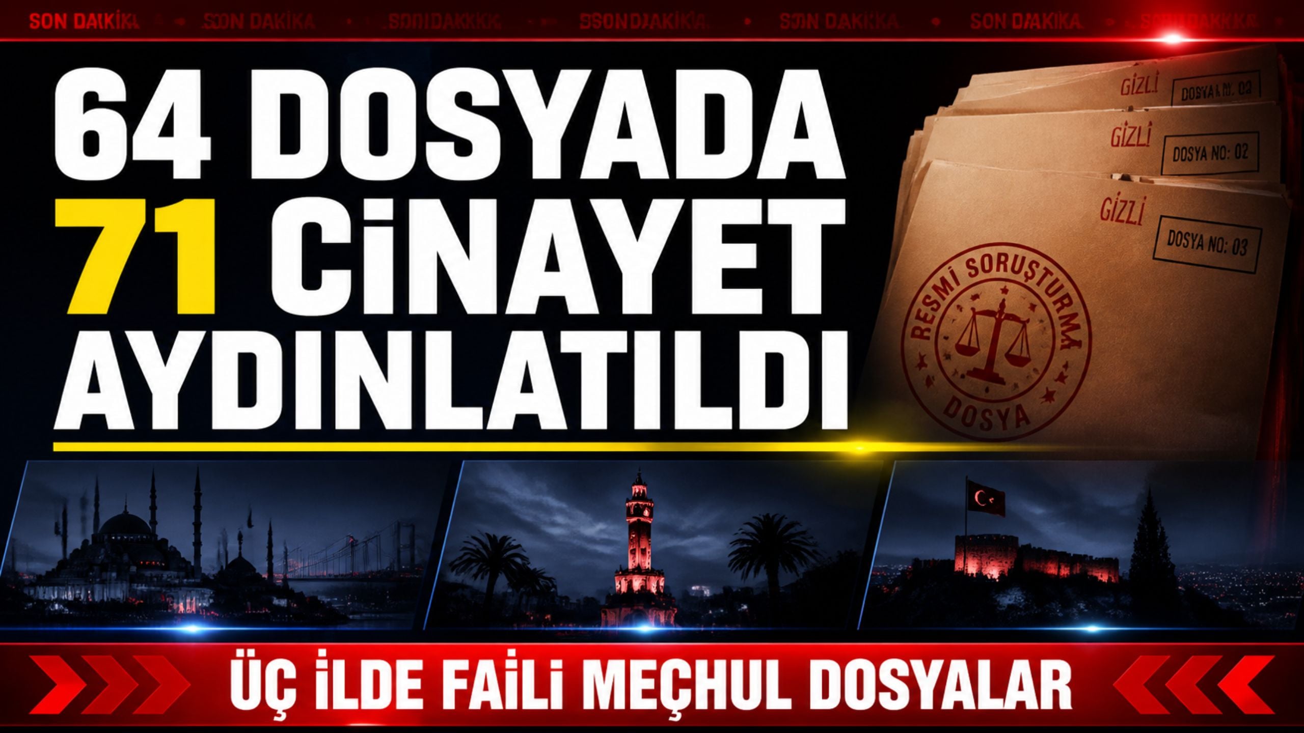 64 Dosyada 71 Faili Meçhul Cinayet Aydınlatıldı