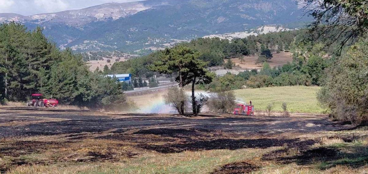 Köylülerin römorklu tanker müdahalesi orman yangınını büyümeden söndürdü