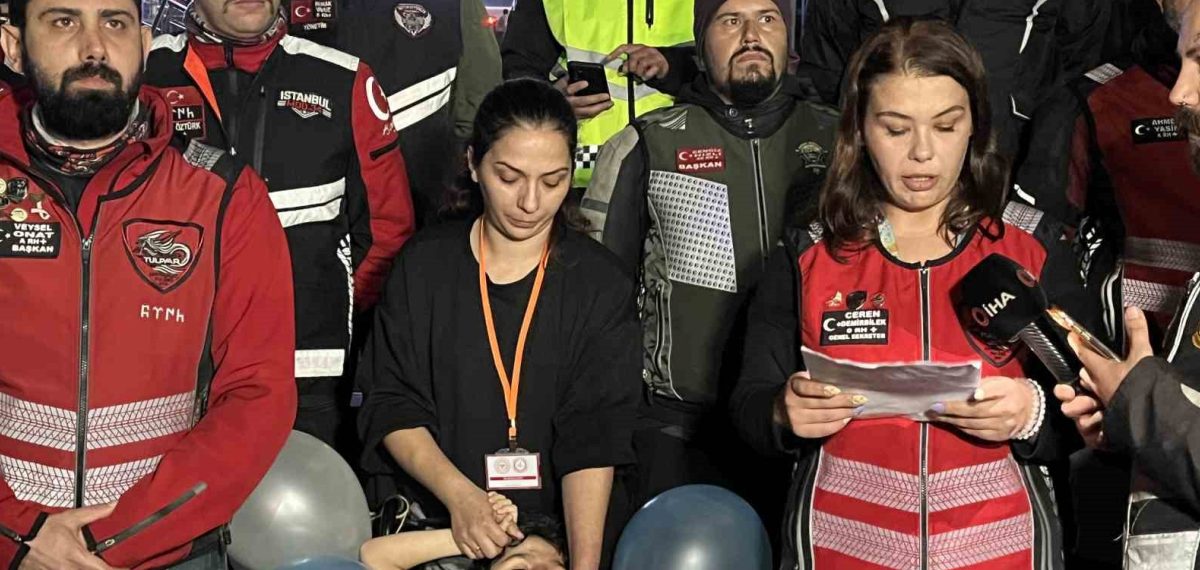 Motosikletçiler Küçükçekmece’de Ali Yiğit için umut sürüşü düzenledi