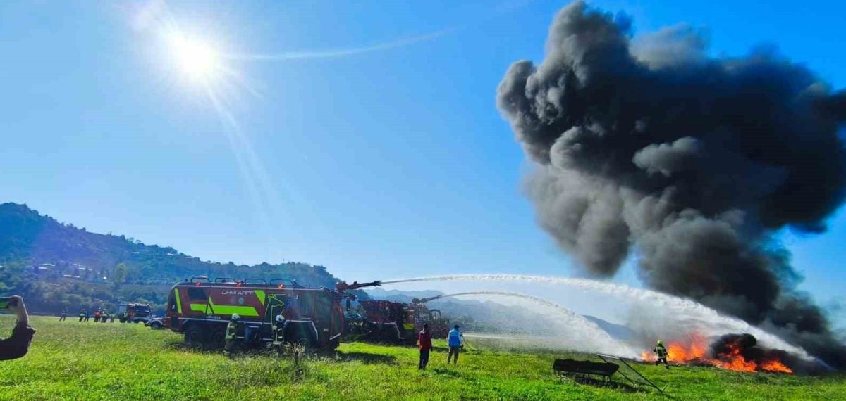 Ordu-Giresun Havalimanı’nda ARFF tatbikatı yangına 3 dakikada müdahale